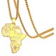 Stainless Steel Africa Map Pendant Necklace 22inches Link Chain