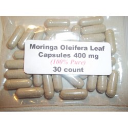 Moringa Oleifera Leaf Powder Capsules (100% Pure & Natural) 400 mg.  30 Count