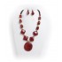 Ruby Red Stone Necklace & Earrings
