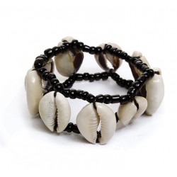 Cowrie Shell Bracelet: Black
